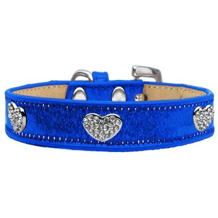 MIRAGE PET PRODUCTS Crystal Heart Dog CollarBlue Ice Cream Size 10 87-07 BL10